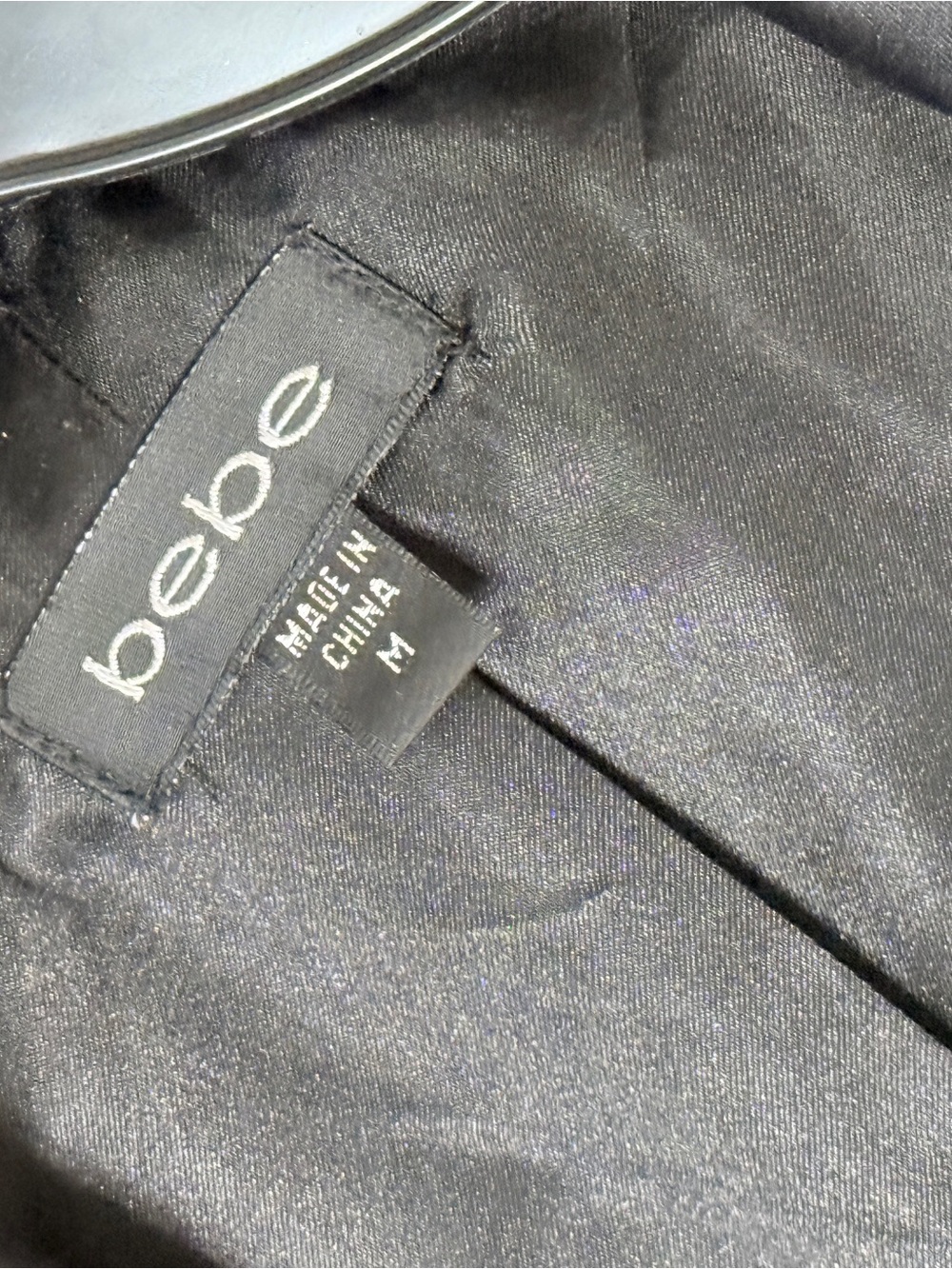 Bebe Y2K Women's Trench Coat Vintage Belted Flared Black sz M - Picture 6 of 9